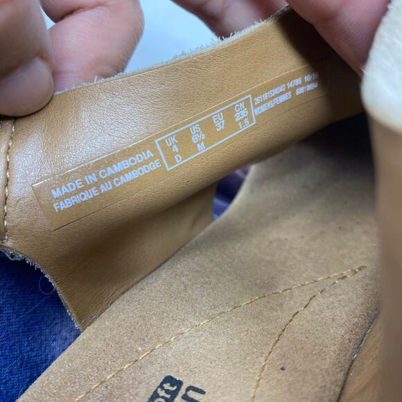 Clarks Helio Float Sandal Tan Suede Slingback Cork Wedge Womens Size 6.5 - Picture 8 of 8